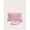 imageSweatyRocks Girls PU Leather Chain Strap Crossbody Bag Metal Decor Flap Wallet Mini Square Bag White OneSizePink