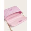 imageSweatyRocks Girls PU Leather Chain Strap Crossbody Bag Metal Decor Flap Wallet Mini Square Bag White OneSizePink