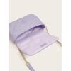 imageSweatyRocks Girls PU Leather Chain Strap Crossbody Bag Metal Decor Flap Wallet Mini Square Bag White OneSizePurple