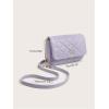 imageSweatyRocks Girls PU Leather Chain Strap Crossbody Bag Metal Decor Flap Wallet Mini Square Bag White OneSizePurple