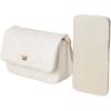 imageSweatyRocks Girls PU Leather Chain Strap Crossbody Bag Metal Decor Flap Wallet Mini Square Bag White OneSizeWhite