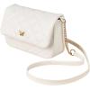 imageSweatyRocks Girls PU Leather Chain Strap Crossbody Bag Metal Decor Flap Wallet Mini Square Bag White OneSizeWhite