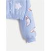 imageSweatyRocks Womens Cardigan Cartoon Long Sleeve Button Down V Neck Drop Shoulder Cropped Sweater TopsLight Blue