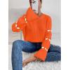 imageSweatyRocks Womens Casual Heart Print Round Neck Drop Shoulder Long Sleeve Knitted Pullover Sweater TopOrange