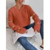 imageSweatyRocks Womens Casual Heart Print Round Neck Drop Shoulder Long Sleeve Knitted Pullover Sweater TopRust Brown