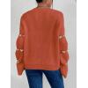 imageSweatyRocks Womens Casual Heart Print Round Neck Drop Shoulder Long Sleeve Knitted Pullover Sweater TopRust Brown