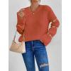 imageSweatyRocks Womens Casual Heart Print Round Neck Drop Shoulder Long Sleeve Knitted Pullover Sweater TopRust Brown