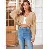 imageSweatyRocks Womens Casual Long Sleeve Ribbed Knit Top Open Front Cropped Cardigan SweaterBeige
