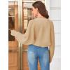 imageSweatyRocks Womens Casual Long Sleeve Ribbed Knit Top Open Front Cropped Cardigan SweaterBeige