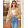 imageSweatyRocks Womens Casual Long Sleeve Ribbed Knit Top Open Front Cropped Cardigan SweaterBeige