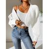 imageSweatyRocks Womens Casual Long Sleeve Ribbed Knit Top Open Front Cropped Cardigan SweaterWhite