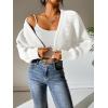 imageSweatyRocks Womens Casual Long Sleeve Ribbed Knit Top Open Front Cropped Cardigan SweaterWhite