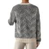 imageSweatyRocks Womens Casual Long Sleeve Round Neck Top Drop Shoulder Pattern Cable Knit Pullover SweaterBlack White