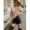 imageSweatyRocks Womens Casual Long Sleeve Round Neck Top Drop Shoulder Pattern Cable Knit Pullover SweaterDusty Pink