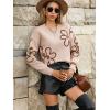 imageSweatyRocks Womens Casual Long Sleeve Round Neck Top Drop Shoulder Pattern Cable Knit Pullover SweaterDusty Pink