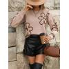 imageSweatyRocks Womens Casual Long Sleeve Round Neck Top Drop Shoulder Pattern Cable Knit Pullover SweaterDusty Pink
