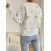 imageSweatyRocks Womens Casual Long Sleeve Round Neck Top Drop Shoulder Pattern Cable Knit Pullover SweaterKhaki