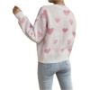 imageSweatyRocks Womens Casual Long Sleeve Round Neck Top Drop Shoulder Pattern Cable Knit Pullover SweaterPink