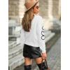 imageSweatyRocks Womens Casual Long Sleeve Round Neck Top Drop Shoulder Pattern Cable Knit Pullover SweaterWhite Black Floral
