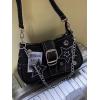 imageSweatyRocks Womens Casual Pattern Y2K Flap Handle Shoulder Bag Mini Chain Handbags PursesBlack