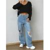 imageSweatyRocks Womens Casual V Neck Off Shoulder Crochet Sweater Long Sleeve Pullover Loose TopsBlack
