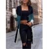 imageSweatyRocks Womens Color Block Button Front V Neck Long Sleeve Cardigan Soft Knit Long Coat SweaterGreen and Black