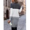 imageSweatyRocks Womens Color Block Button Front V Neck Long Sleeve Cardigan Soft Knit Long Coat SweaterMulticolor