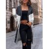 imageSweatyRocks Womens Color Block Button Front V Neck Long Sleeve Cardigan Soft Knit Long Coat SweaterMulticolor