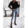 imageSweatyRocks Womens Criss Cross Cut Out Sleeve Round Neck Hollow Out Knit Sweater TopsBlack