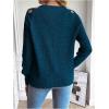 imageSweatyRocks Womens Criss Cross Cut Out Sleeve Round Neck Hollow Out Knit Sweater TopsBlue