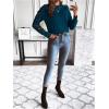 imageSweatyRocks Womens Criss Cross Cut Out Sleeve Round Neck Hollow Out Knit Sweater TopsBlue