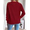 imageSweatyRocks Womens Criss Cross Cut Out Sleeve Round Neck Hollow Out Knit Sweater TopsBurgundy