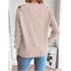 imageSweatyRocks Womens Criss Cross Cut Out Sleeve Round Neck Hollow Out Knit Sweater TopsDusty Pink