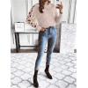 imageSweatyRocks Womens Criss Cross Cut Out Sleeve Round Neck Hollow Out Knit Sweater TopsDusty Pink