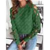 imageSweatyRocks Womens Criss Cross Cut Out Sleeve Round Neck Hollow Out Knit Sweater TopsGreen