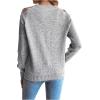 imageSweatyRocks Womens Criss Cross Cut Out Sleeve Round Neck Hollow Out Knit Sweater TopsGrey