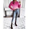imageSweatyRocks Womens Criss Cross Cut Out Sleeve Round Neck Hollow Out Knit Sweater TopsPink