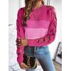 imageSweatyRocks Womens Criss Cross Cut Out Sleeve Round Neck Hollow Out Knit Sweater TopsPink