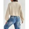 imageSweatyRocks Womens Graphic Embroidery Long Sleeve Loose Cardigan Open Front Knit Cardigan Crop SweaterApricot Heart