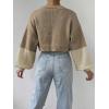 imageSweatyRocks Womens Graphic Embroidery Long Sleeve Loose Cardigan Open Front Knit Cardigan Crop SweaterCoffee Brown