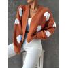 imageSweatyRocks Womens Graphic Embroidery Long Sleeve Loose Cardigan Open Front Knit Cardigan Crop SweaterOrange