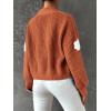 imageSweatyRocks Womens Graphic Embroidery Long Sleeve Loose Cardigan Open Front Knit Cardigan Crop SweaterOrange