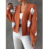 imageSweatyRocks Womens Graphic Embroidery Long Sleeve Loose Cardigan Open Front Knit Cardigan Crop SweaterOrange