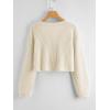 imageSweatyRocks Womens Long Sleeve Button Front V Neck Soft Knit Cardigan SweatersBeige