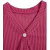 imageSweatyRocks Womens Long Sleeve Button Front V Neck Soft Knit Cardigan SweatersBright Pink