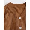 imageSweatyRocks Womens Long Sleeve Button Front V Neck Soft Knit Cardigan SweatersBrown