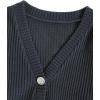 imageSweatyRocks Womens Long Sleeve Button Front V Neck Soft Knit Cardigan SweatersDark Grey