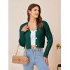 imageSweatyRocks Womens Long Sleeve Button Front V Neck Soft Knit Cardigan SweatersDeep Green