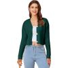 imageSweatyRocks Womens Long Sleeve Button Front V Neck Soft Knit Cardigan SweatersDeep Green