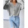 imageSweatyRocks Womens Long Sleeve Button Front V Neck Soft Knit Cardigan SweatersGrey